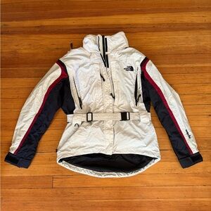 The North Face Women's White, Black, and Red Ski Jacket